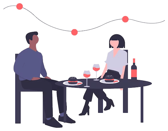 Two people sharing tea at a table